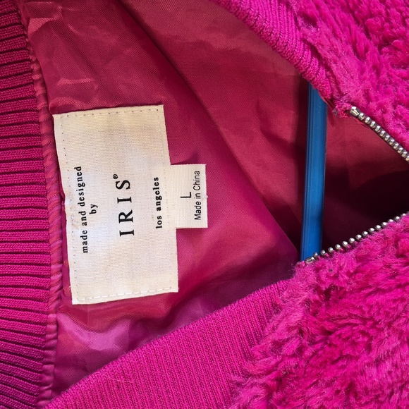 Iris Fuzzy Pink Bomber Jacket - Picture 2 of 4